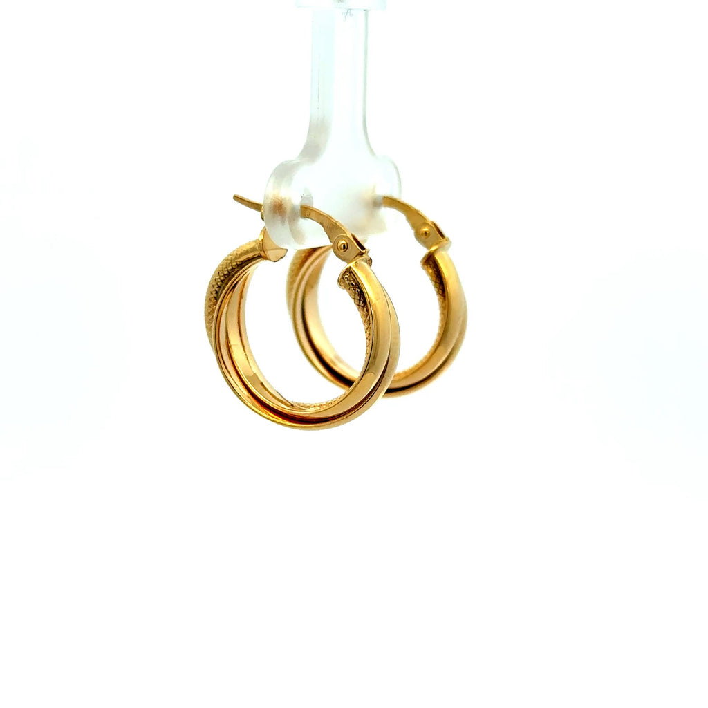 Earrings Twisted Textured Hoops 20 6mm 10K