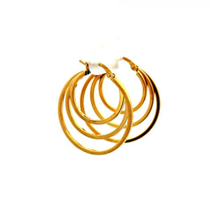 Earrings Twisted Double Hoops 29.5 4.5mm 10K
