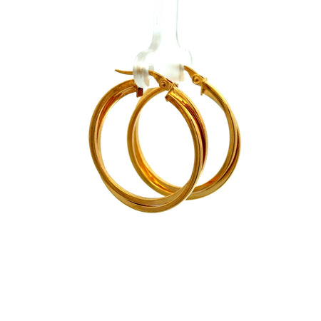 Earrings Twisted Double Hoops 31.5 3.5mm 10K