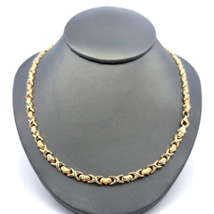 Necklaces DBL-Textured Heart&X with Lobster Lock 5mm 17.5" 14K