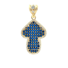 Pendant CZ-Iced Big Blue Flex Arrow 42 10K
