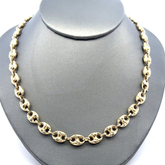 Chain Textured Mariner Puff 7mm 18" 10K
