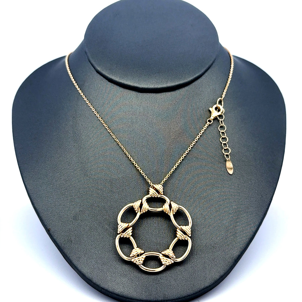 Chain Boston w Round Pendant 1mm 18" 14K