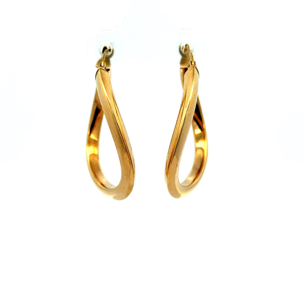 Earrings Twisted Hoops 32 3mm 10K