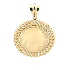 Pendant Mexican 'Centenario' Style with Native Profile 62 10K