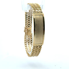 Bracelet Textured ID Triple Cuban Link 17mm 8.5" 10K
