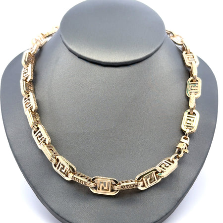 Chain Greek Key Link 8.5mm 24" 14K