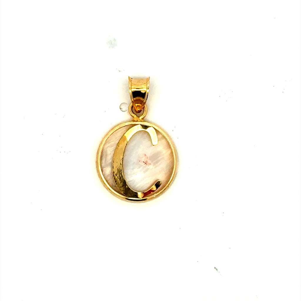 Pendant Mother-of-Pearl Initial 22 10K
