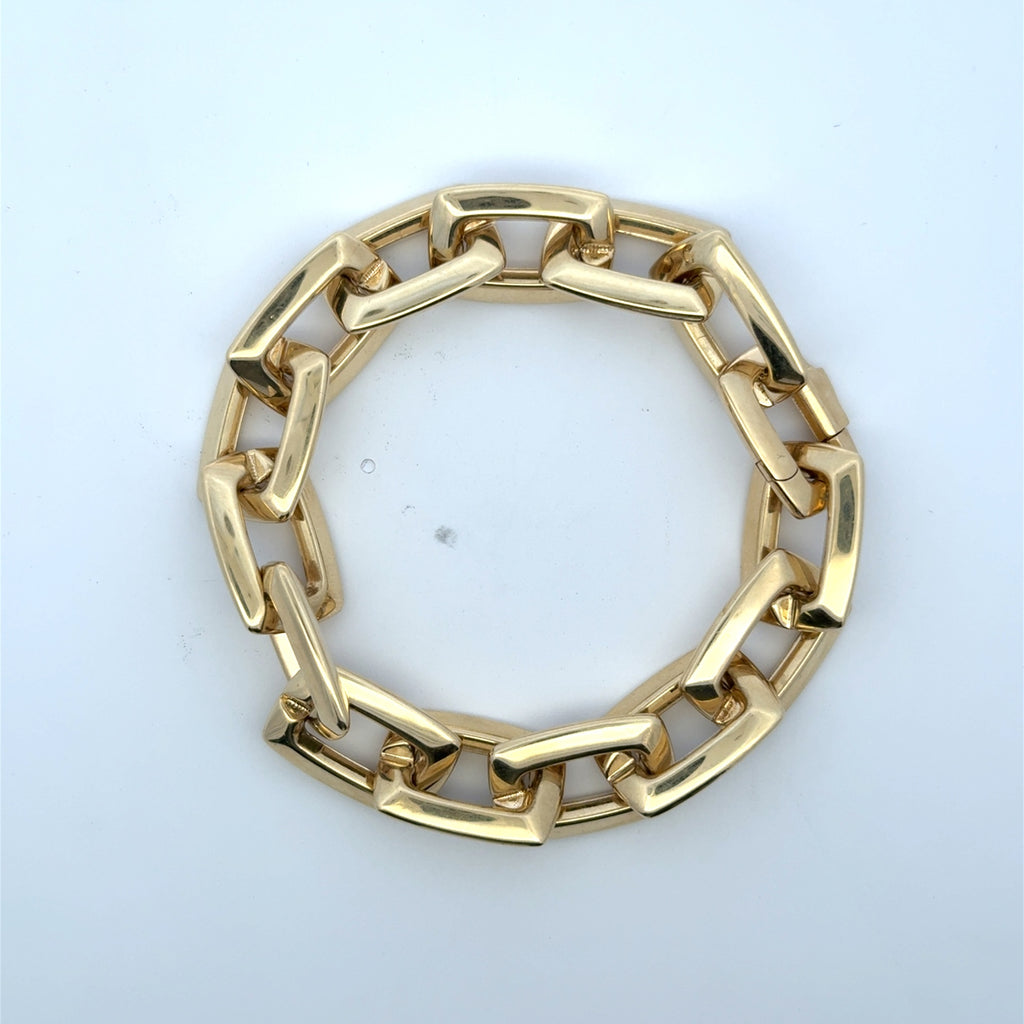 Bracelet Big Rectangular Link 13.5mm 7" 10K