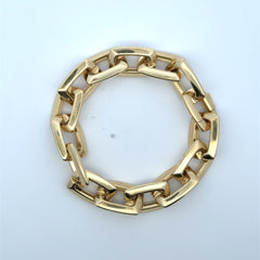 Bracelet Big Rectangular Link 13.5mm 7" 10K