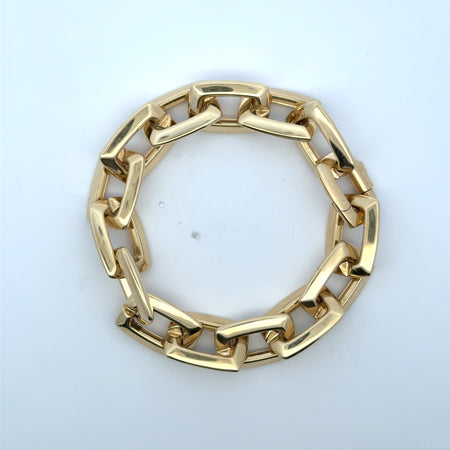 Bracelet Big Rectangular Link 13.5mm 7" 10K