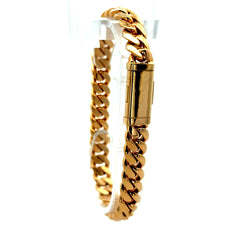 Bracelet Cuban Link with Sleek Lock 9mm 8" 14K