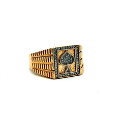 Ring CZ-Ace of Spades 11 5.5mm 14K