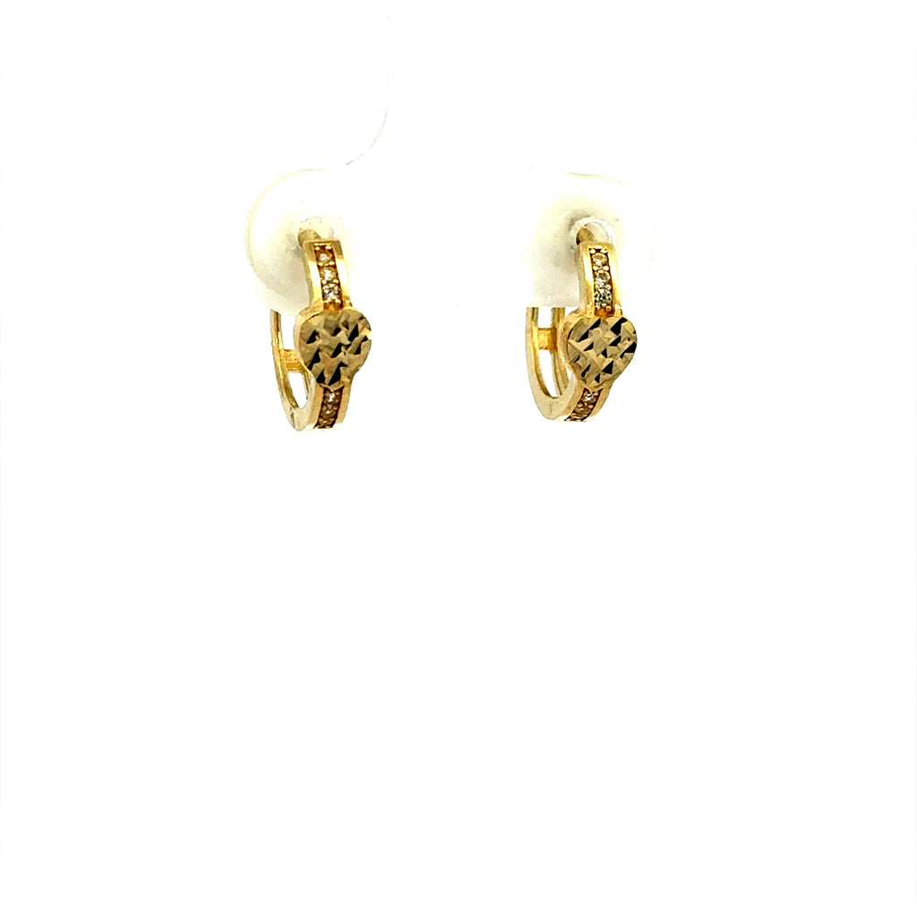 Earrings Huggie with CZ 12 4.5mm 10K