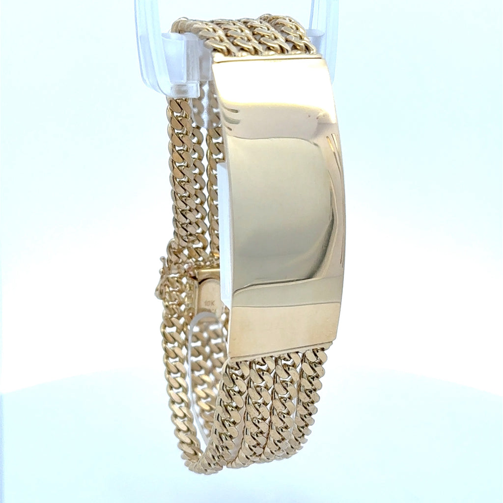 Bracelet ID with Four Cuban Link 21mm 8.5" 10K