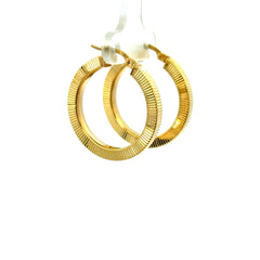 Earrings Textured Hoops 27.5 3mm 10K