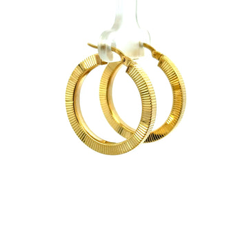Earrings Textured Hoops 27.5 3mm 14K