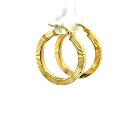 Earrings Textured Hoops 27.5 3mm 10K