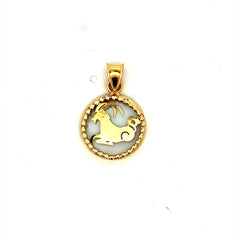 Pendant Mother-of-Pearl Zodiac Sign 21.5 10K