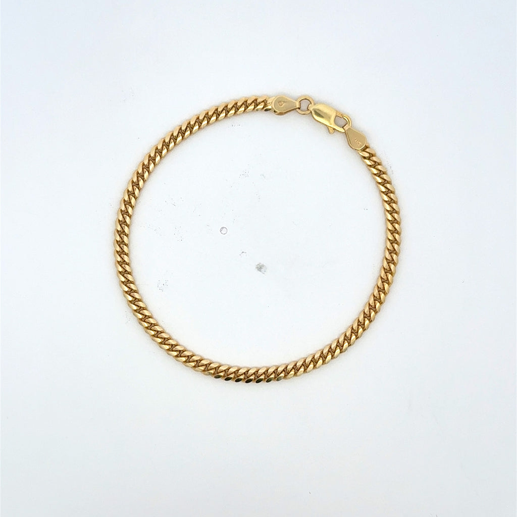 Bracelet Cuban Link 3.5mm 7" 14K