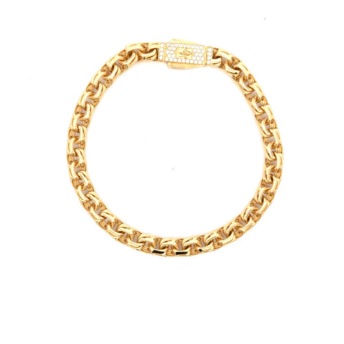 Bracelet Chino Link 6mm 7.5" 14K