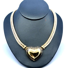 Necklaces Flat Herringbone with Heart Lock 26.5mm 16" 14K