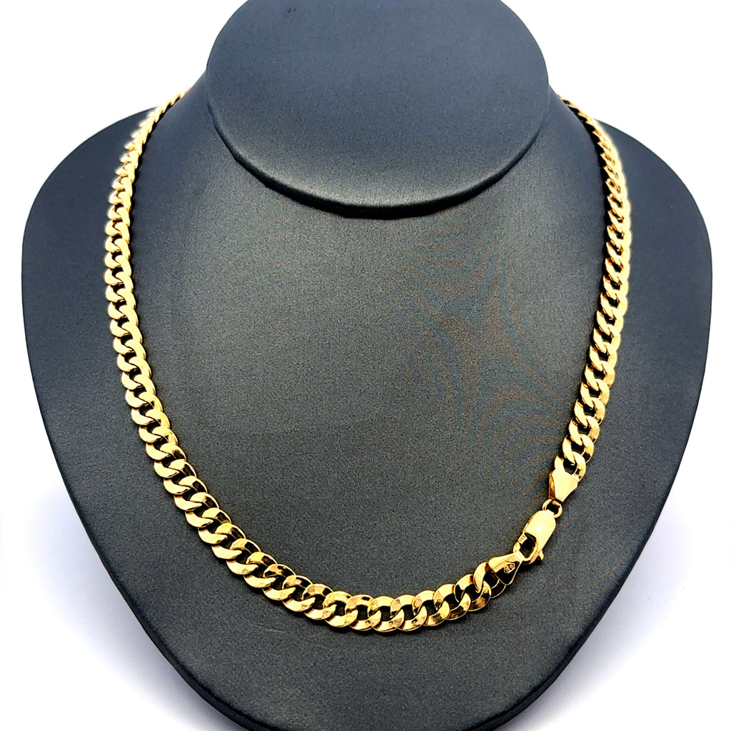 Chain Hollow Curb Link 6mm 18" 14K