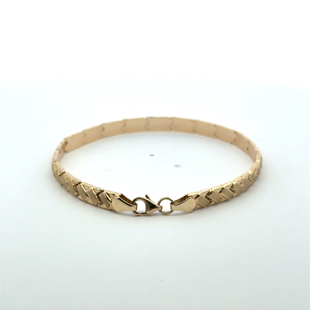 Bracelet Crossed Stampato 5mm 7.5" 10K