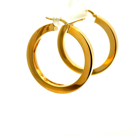 Earrings Plain Hoops 34 4mm 10K