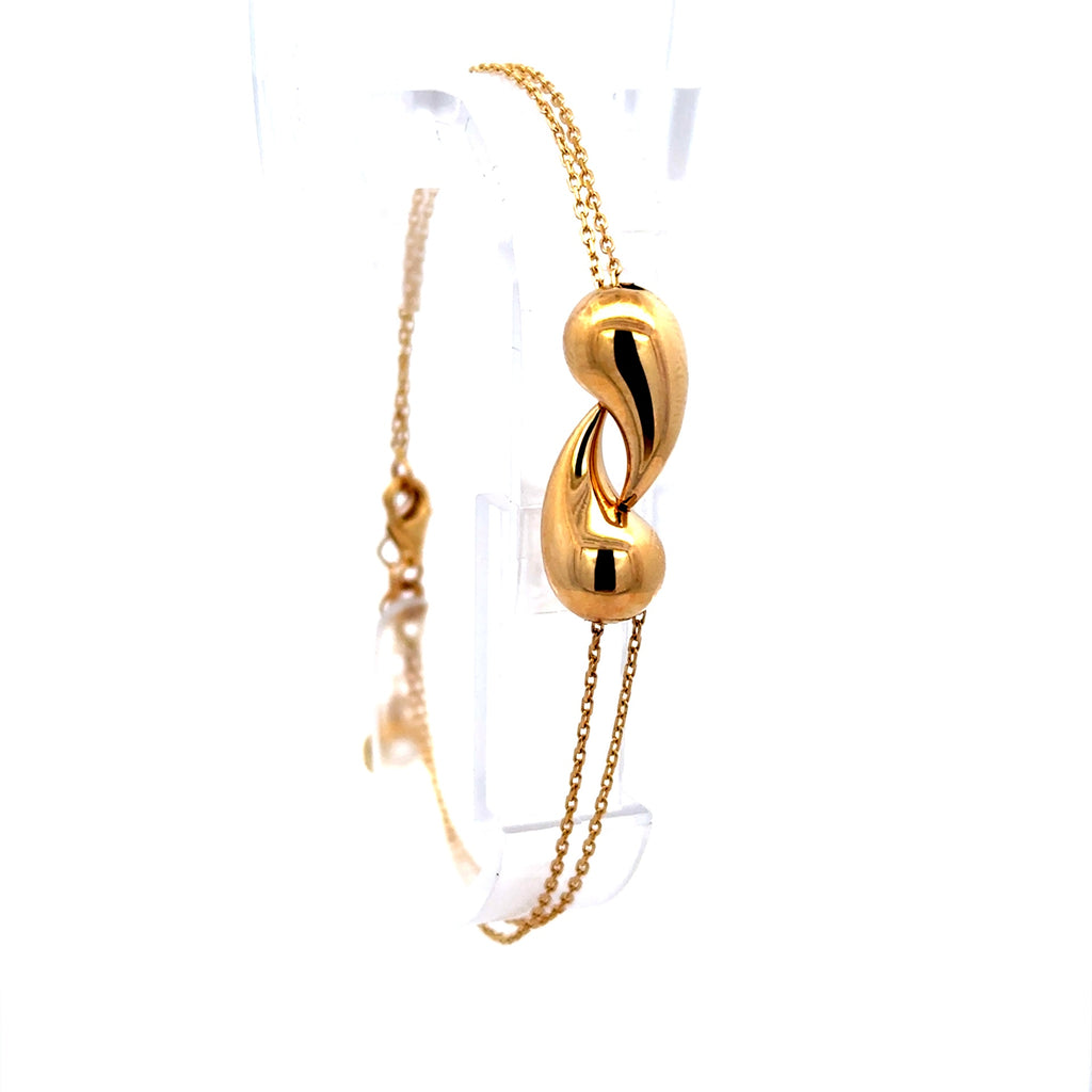 Bracelet Linked Teardrops 9mm 8" 14K