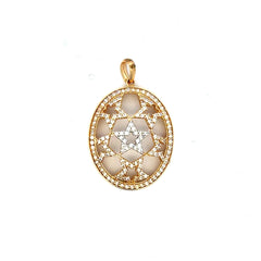Pendant Oval Pave Star Cutout 34 14K