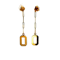 Earrings Pendant Open Rect Frame 43.5 8mm 14K