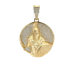Pendant Pavé Medallion with Centurion 52.5 10K