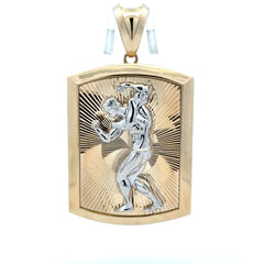 Pendant Two-Tone Bodybuilder In Dog Tag 62.5 10K