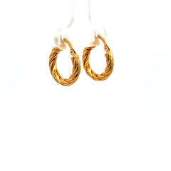 Earrings Twisted Hoops 18 3mm 10K