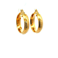 Earrings Textured Hoops 27.5 6mm 10K
