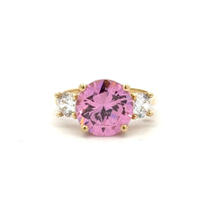 Ring Women Trio Rose Round Stone 7 2.5mm 10K
