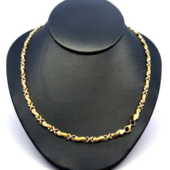 Necklaces Textured X&Similar with Lobster Lock 5mm 18" 10K