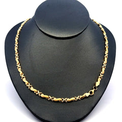 Necklaces Textured X&Similar with Lobster Lock 5mm 18" 14K