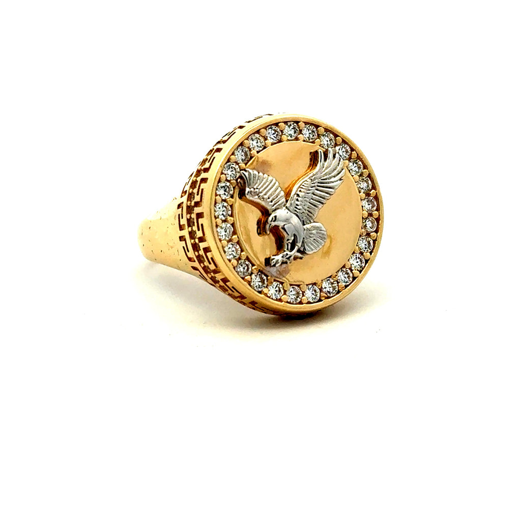 Ring Eagle with CZ 10.5 4mm 14K
