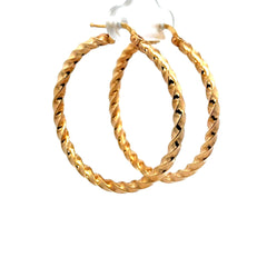 Earrings Twisted Hoops 38 3mm 14K