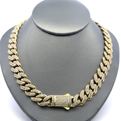 Chain Monaco CZ-Iced 11.5mm 18" 14K
