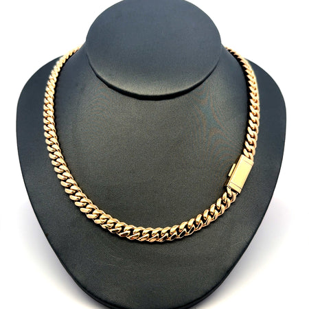 Chain Cuban Link with Sleek Lock 6.5mm 22" 14K