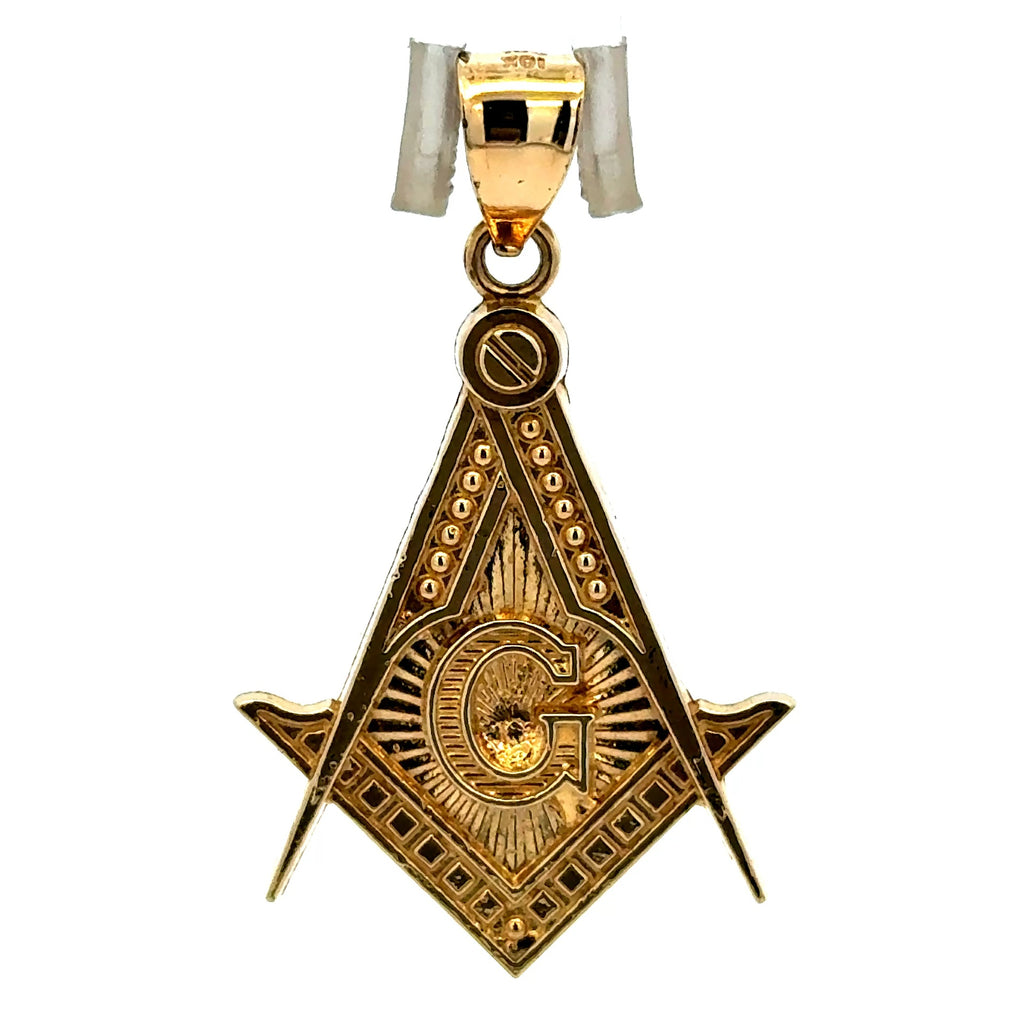 Pendant Masonic Square & Compass with CZ 38.5 10K