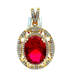 Pendant Women Colored Stone and CZ 44.5 10K
