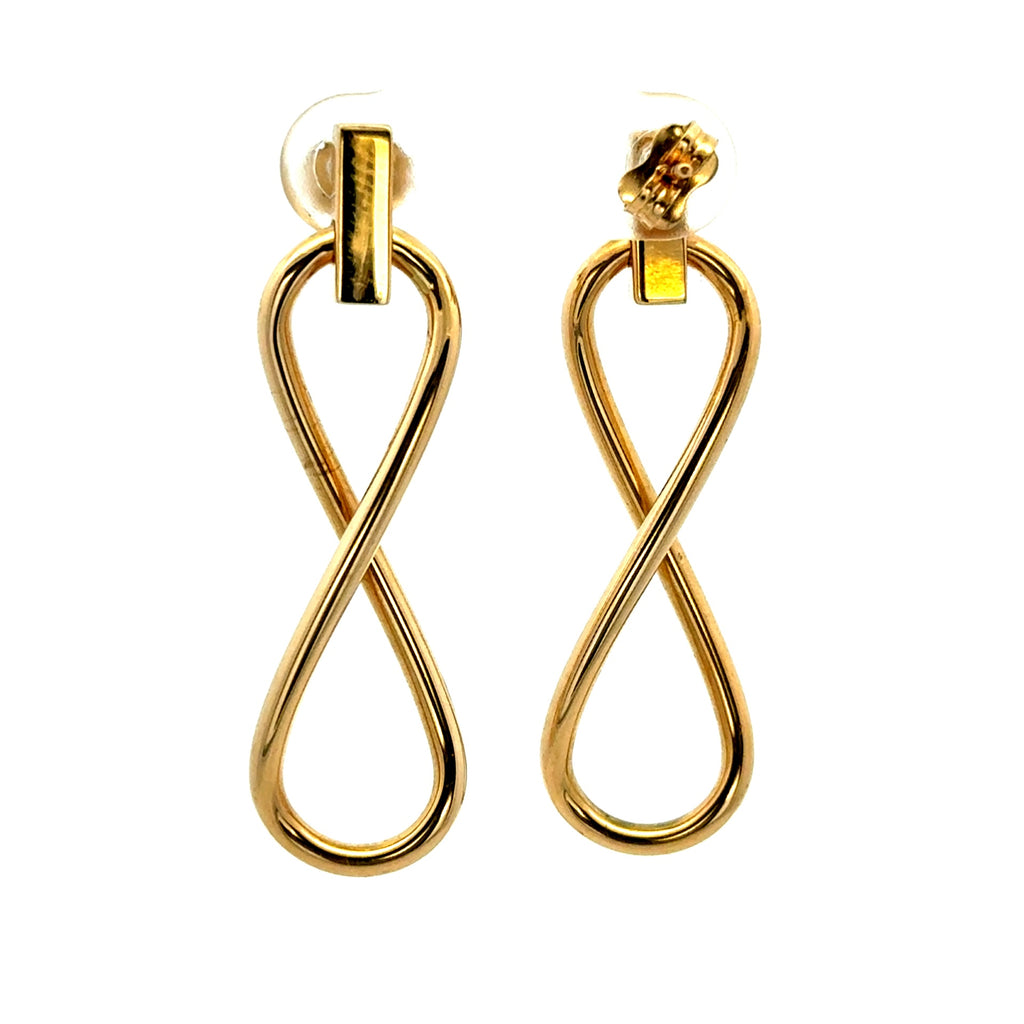 Earrings Pendant Figure Eight 41 12mm 14K