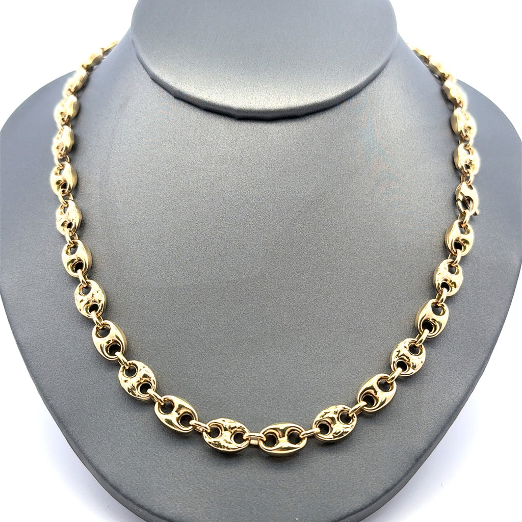 Chain Textured/Plain Mariner Puff 7mm 18" 10K