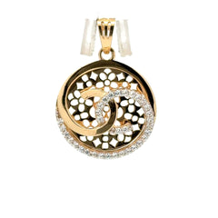 Pendant Interlocking Loop Filigree Medallion with CZ 26.5 10K