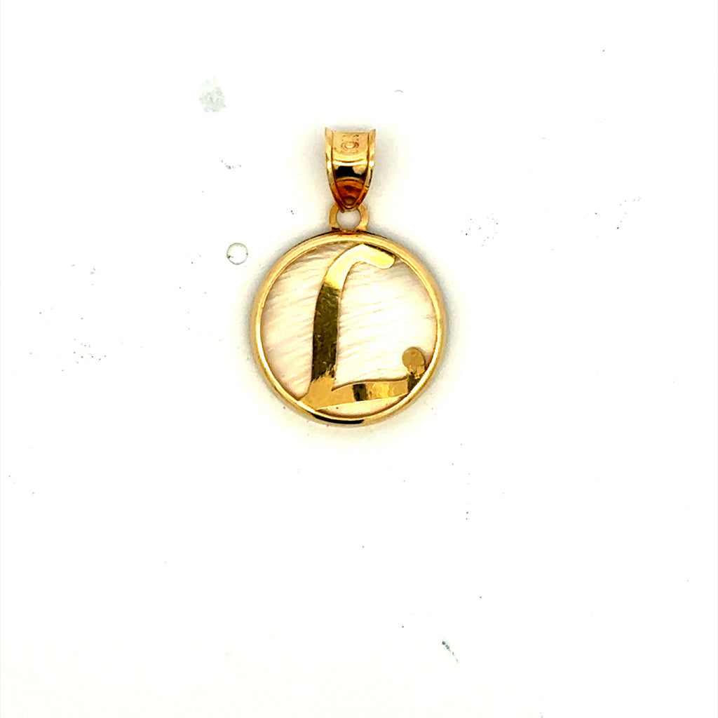 Pendant Mother-of-Pearl Initial 22 10K