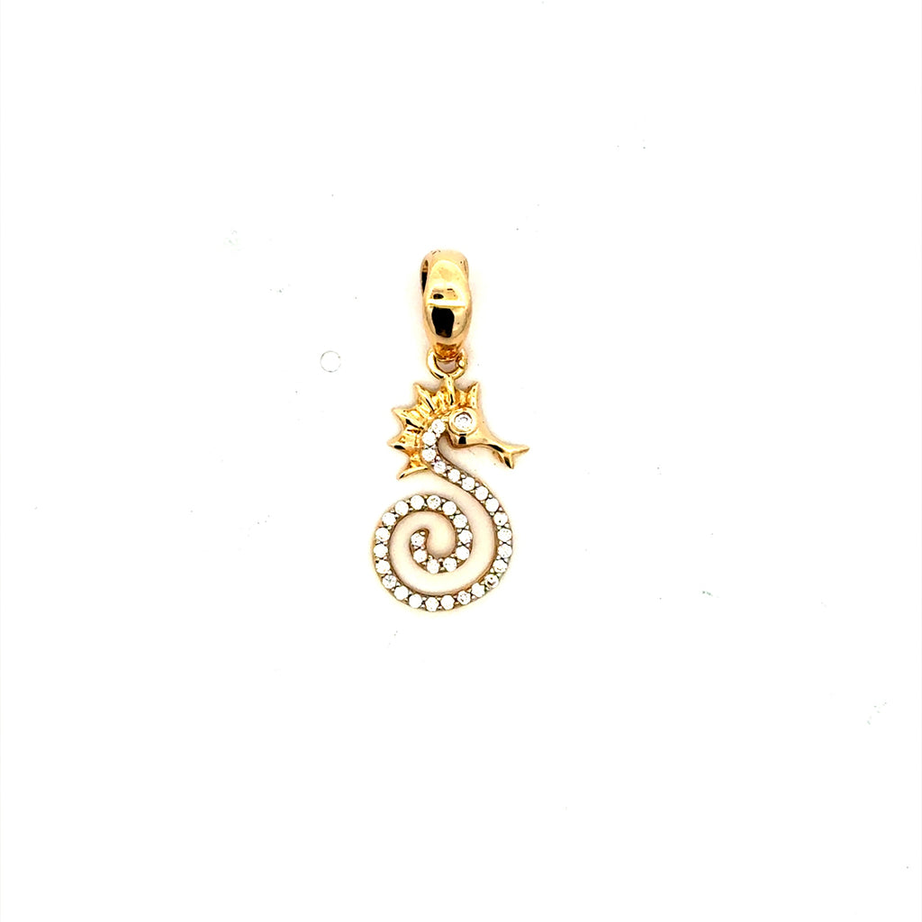 Pendant Seahorse with CZ 26 14K